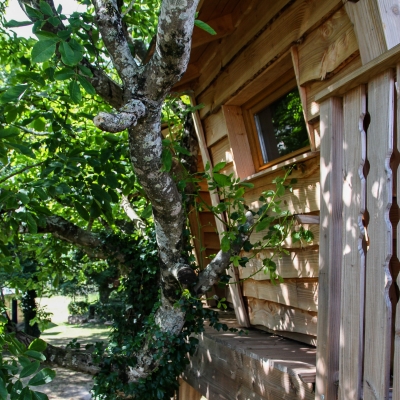 Cabane perchée dans les arbres - hébergement insolite en